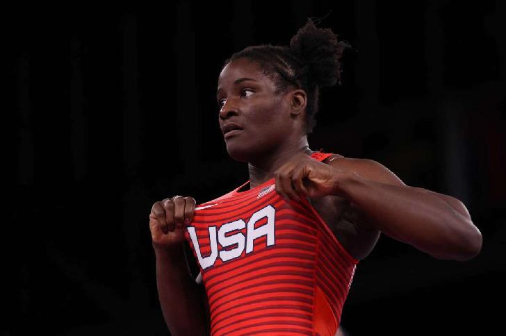 MENSAH STOCK Tamyra Mariama Olympic Champion 2020 Wrestling--68 kg Freestyle  Light Heavyweight-women